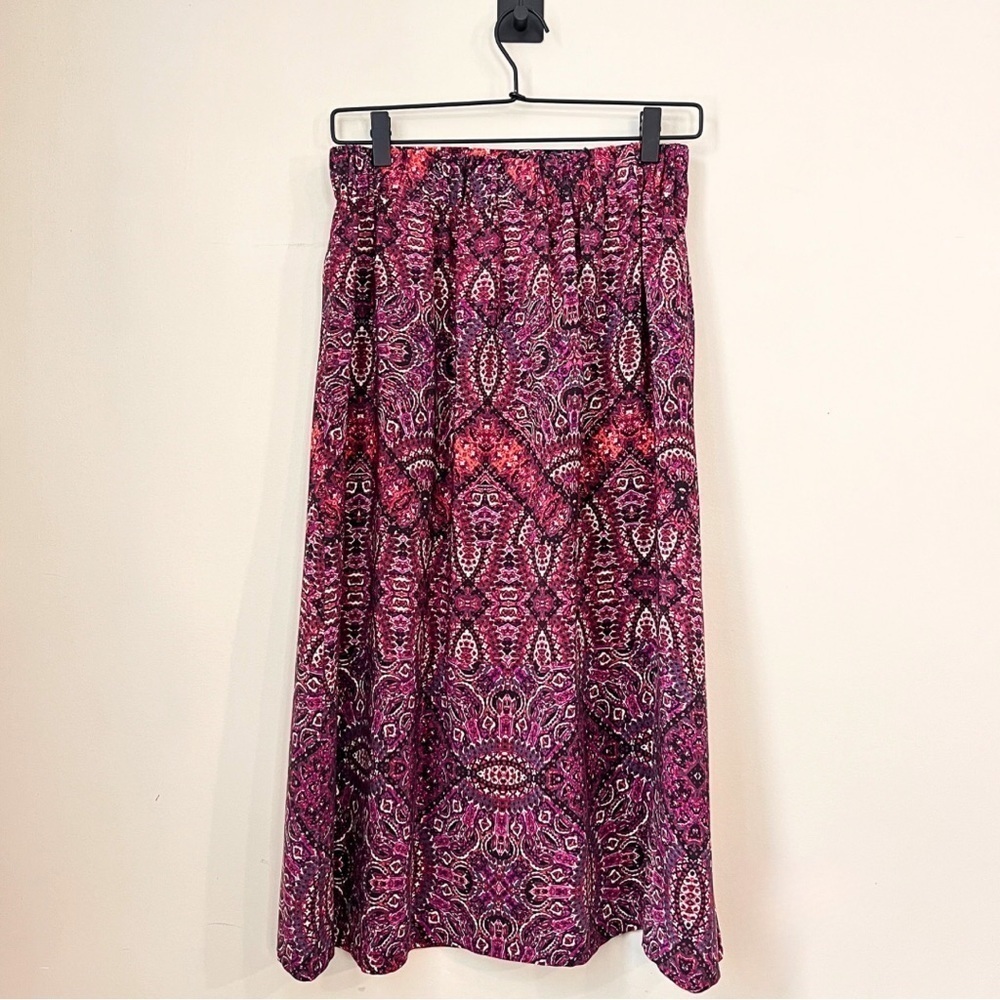 Cynthia Rowley 100% Silk Batik Print Midi Skirt - Picture 4 of 11